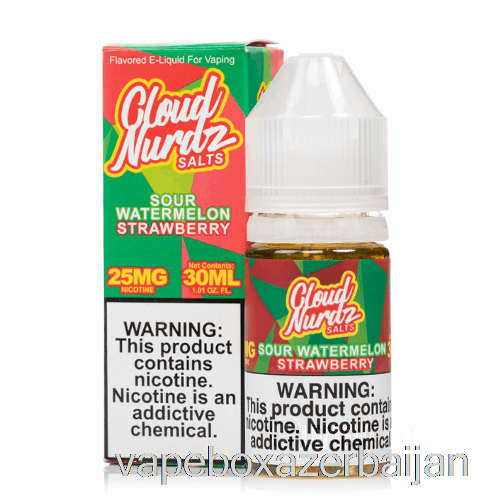 Vape Azerbaijan Sour Watermelon Strawberry - Cloud Nurdz Salts - 30mL 25mg